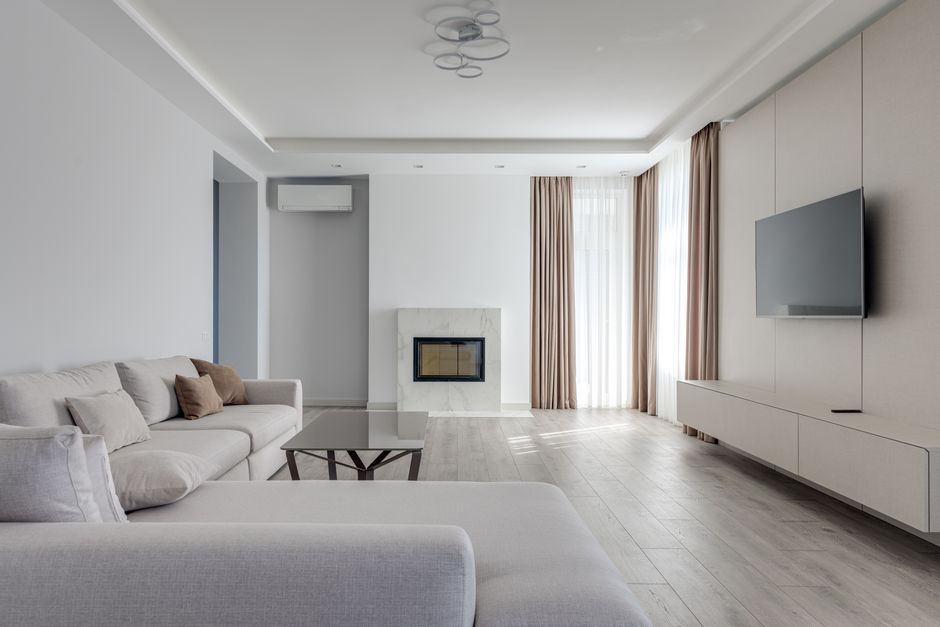 Modern clean living room